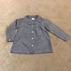 NWOT Carter’s Girl button blue shirt Sz 18 mths